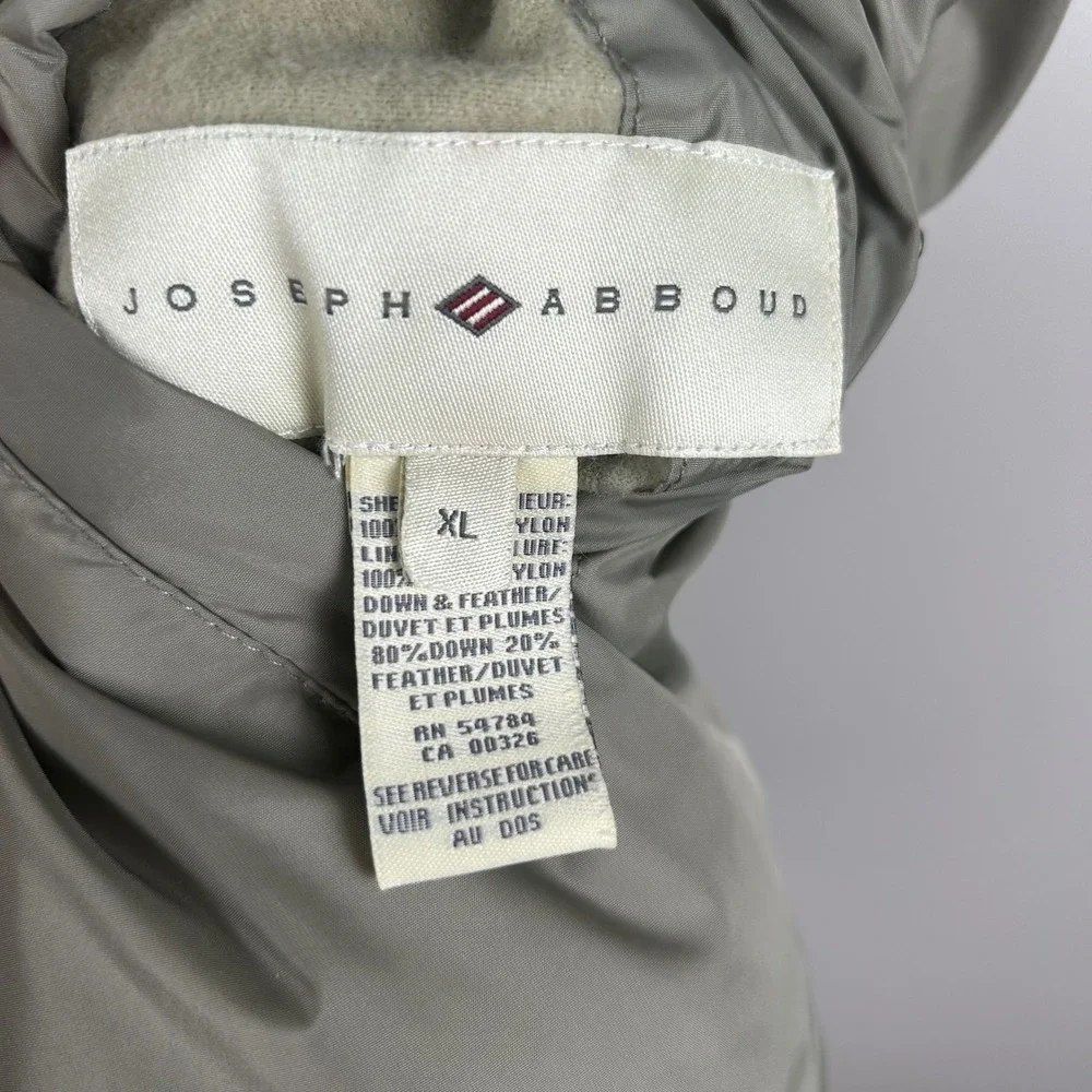 Joseph Abboud Mens Reversible Down Puffer Vest XL Green Taupe Full Zip Outdoor